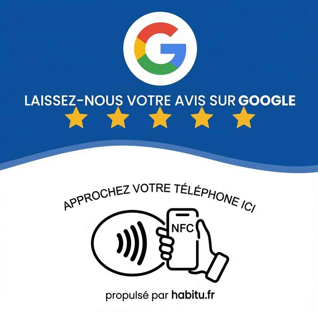 La carte NFC avis Google du pack revendeur