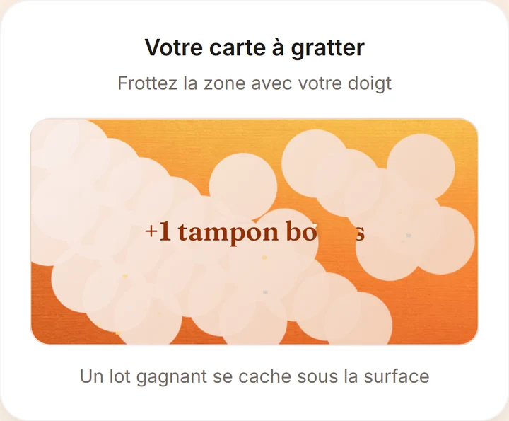 Carte à gratter Habitu sur le téléphone du client