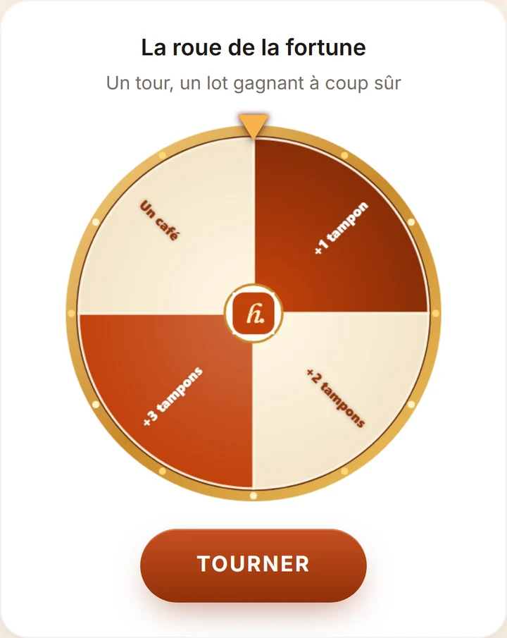Roue de la chance Habitu sur le téléphone du client